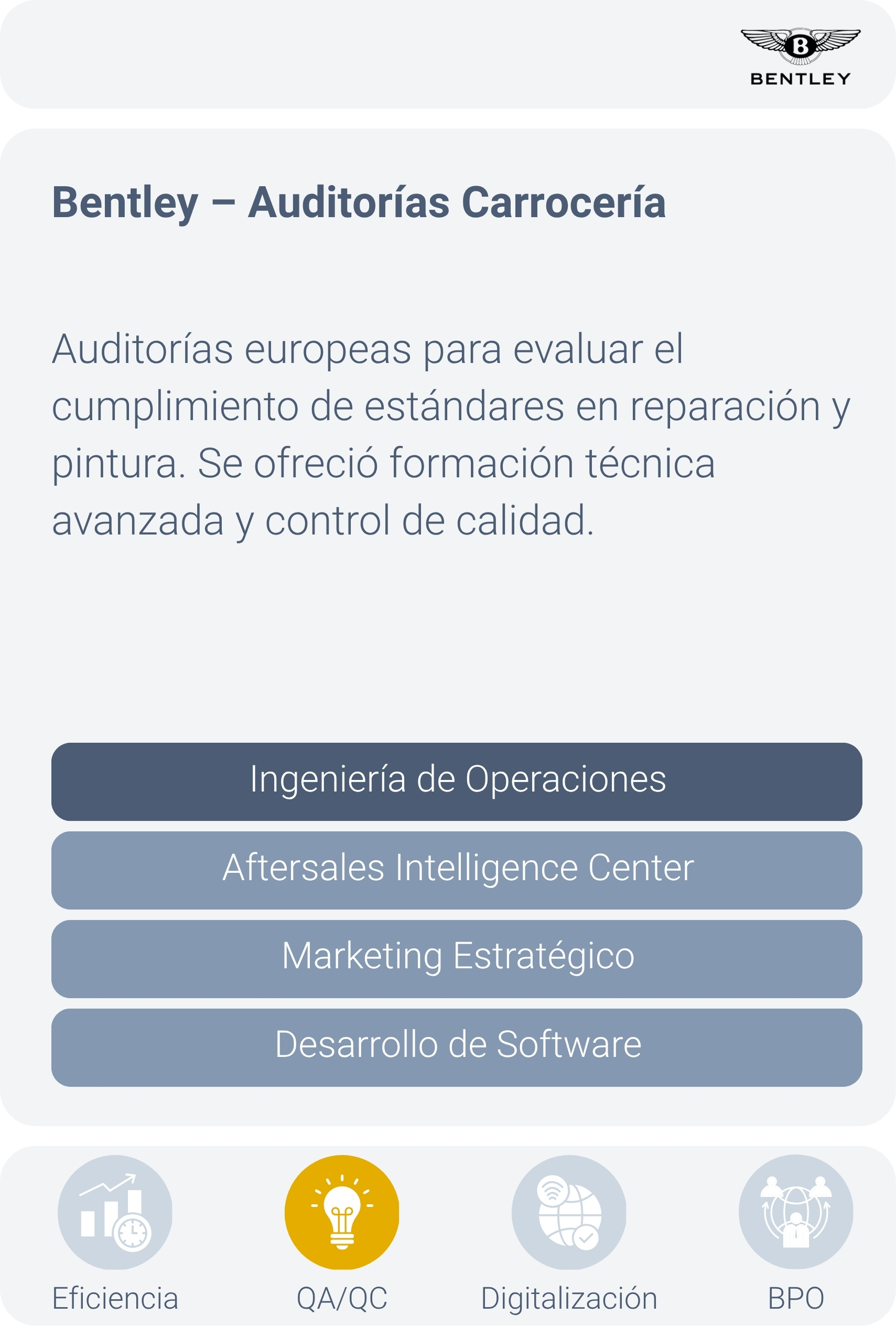 Bentley – Auditorías Carrocería